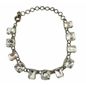 C. Wonder Women's Gold Tone Crystal Spring Ring Clasp Choker Necklace 16"